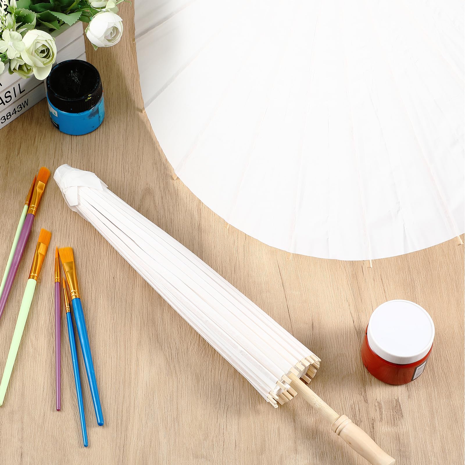 Foto 6 | Paraguas De Papel Sanwuta, 20 Unidades, Decorativo Para Bricolaje, 60 Cm (blanco) - Venta Internacional.