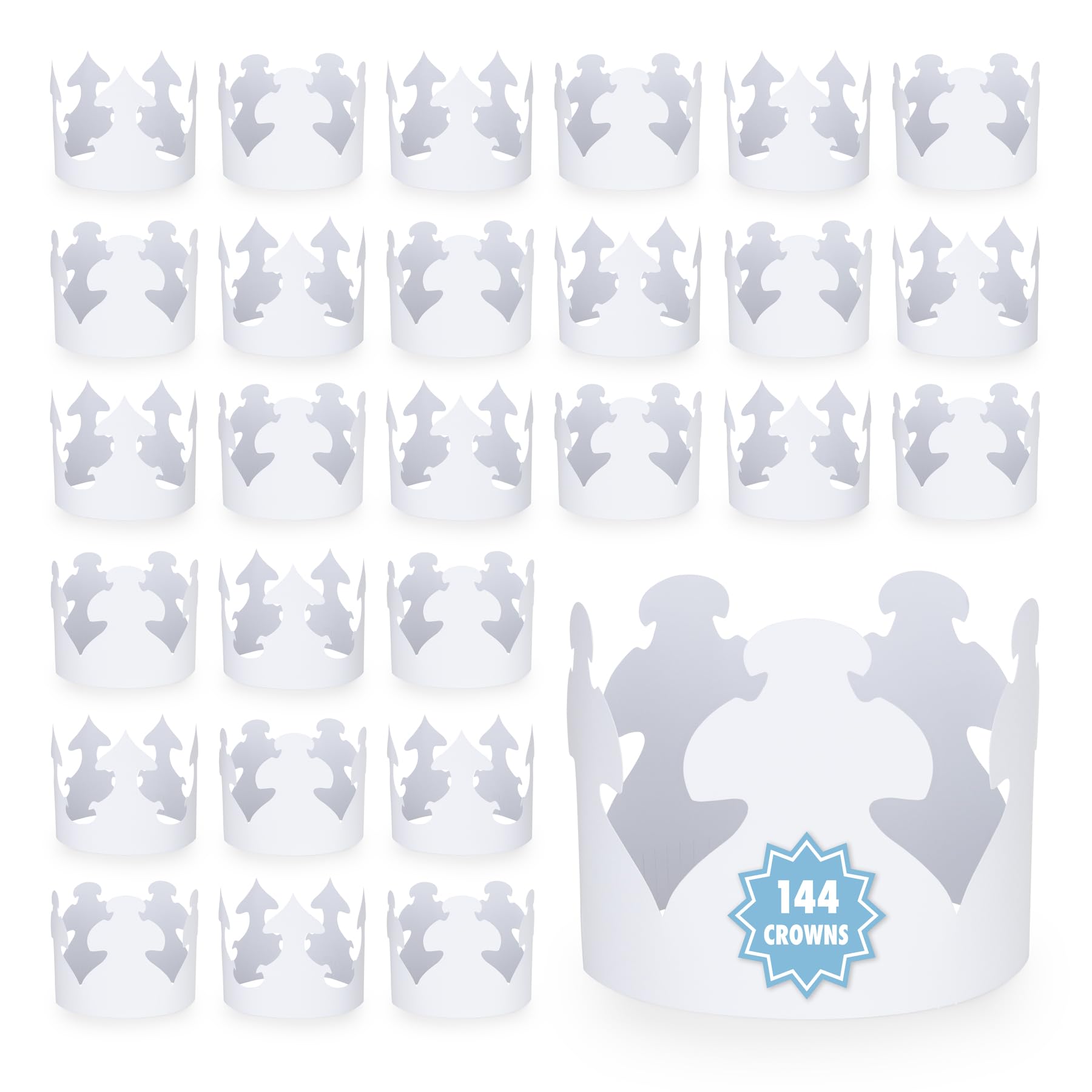 Foto 2 pulgar | Coronas De Papel Hygloss, Personalizables, Color Blanco, 144 Unidades, Fabricadas En Ee. Uu. - Venta Internacional.