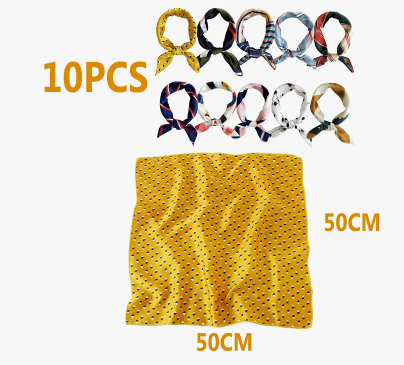Foto 4 pulgar | 10pcs Mascada Xtellar Ejecutiva Dama 50x50 Cm Diseños Geométricos