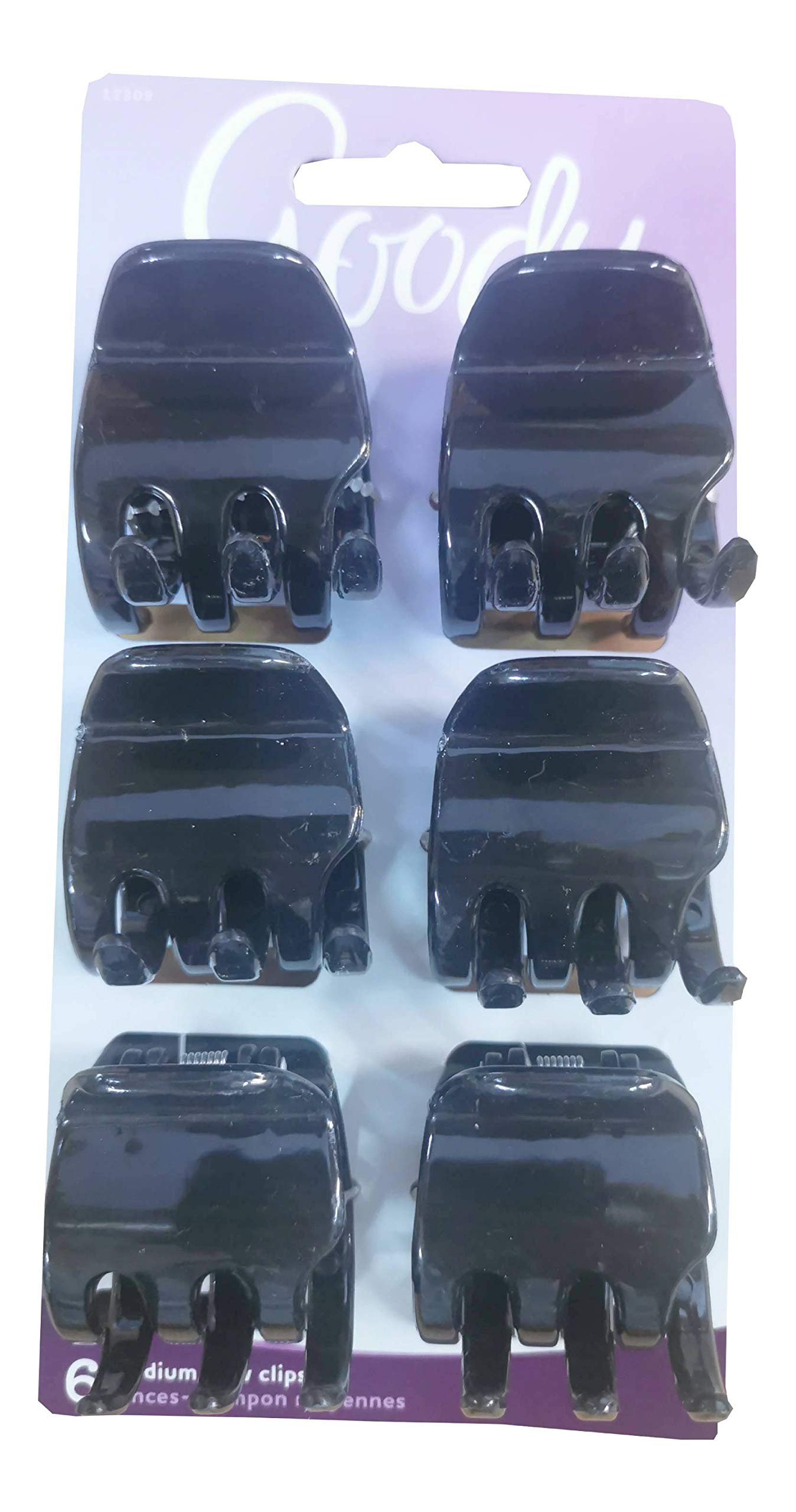 Foto 5 pulgar | Pinzas Para El Cabello Goody Classic Claw, 6 Unidades, Transparentes, Marrones Y Negras - Venta Internacional.