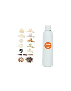 Foto 1 | Pinzas Para El Cabello 65pzas + Termo De Agua Güish
