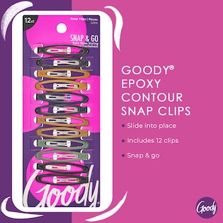 Foto 2 | Hair Snap Clips Goody Epoxy Contour, 12 Unidades, Colores Surtidos - Venta Internacional.