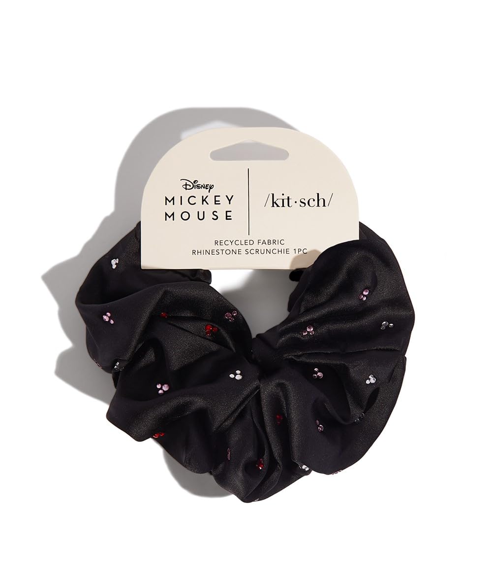 Foto 2 pulgar | Hair Scrunchies Kitsch, Tela De Mickey/minnie, Diamantes De Imitación, Color Negro - Venta Internacional.