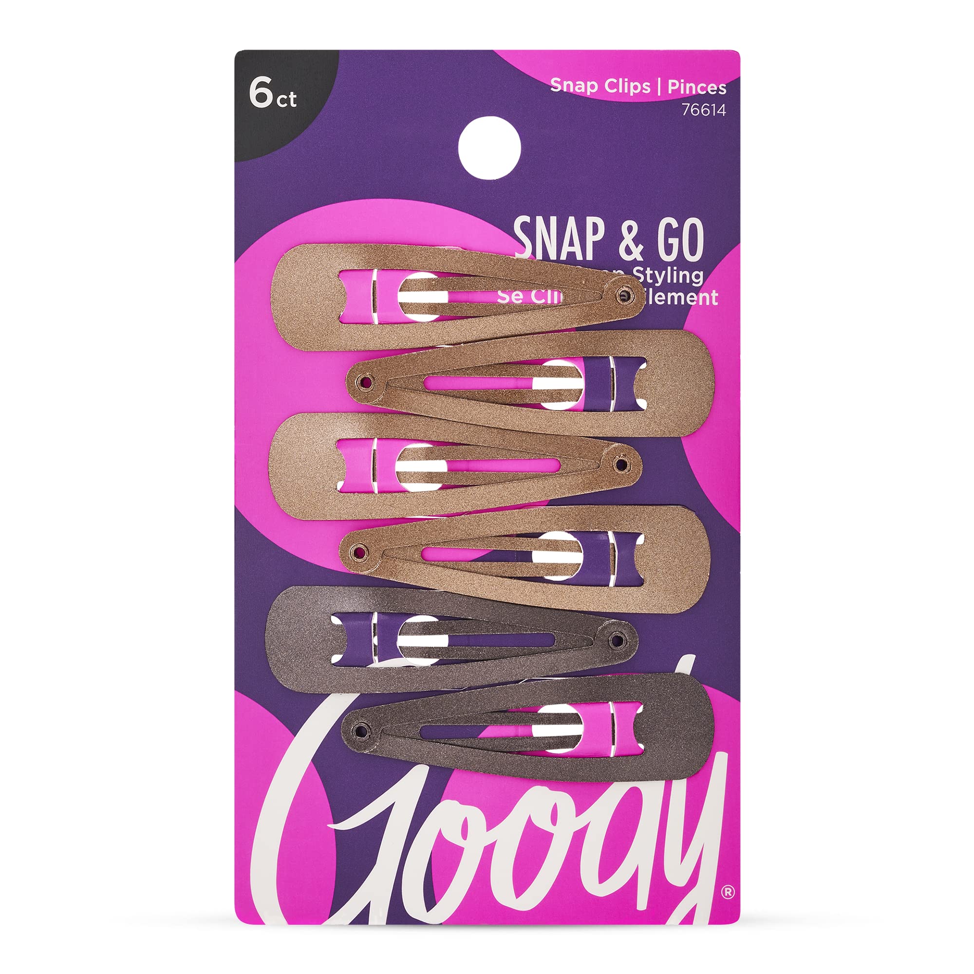 Foto 2 pulgar | Pinzas Para El Cabello Goody Metal Contour, 6 Unidades, Colores Morenos - Venta Internacional.