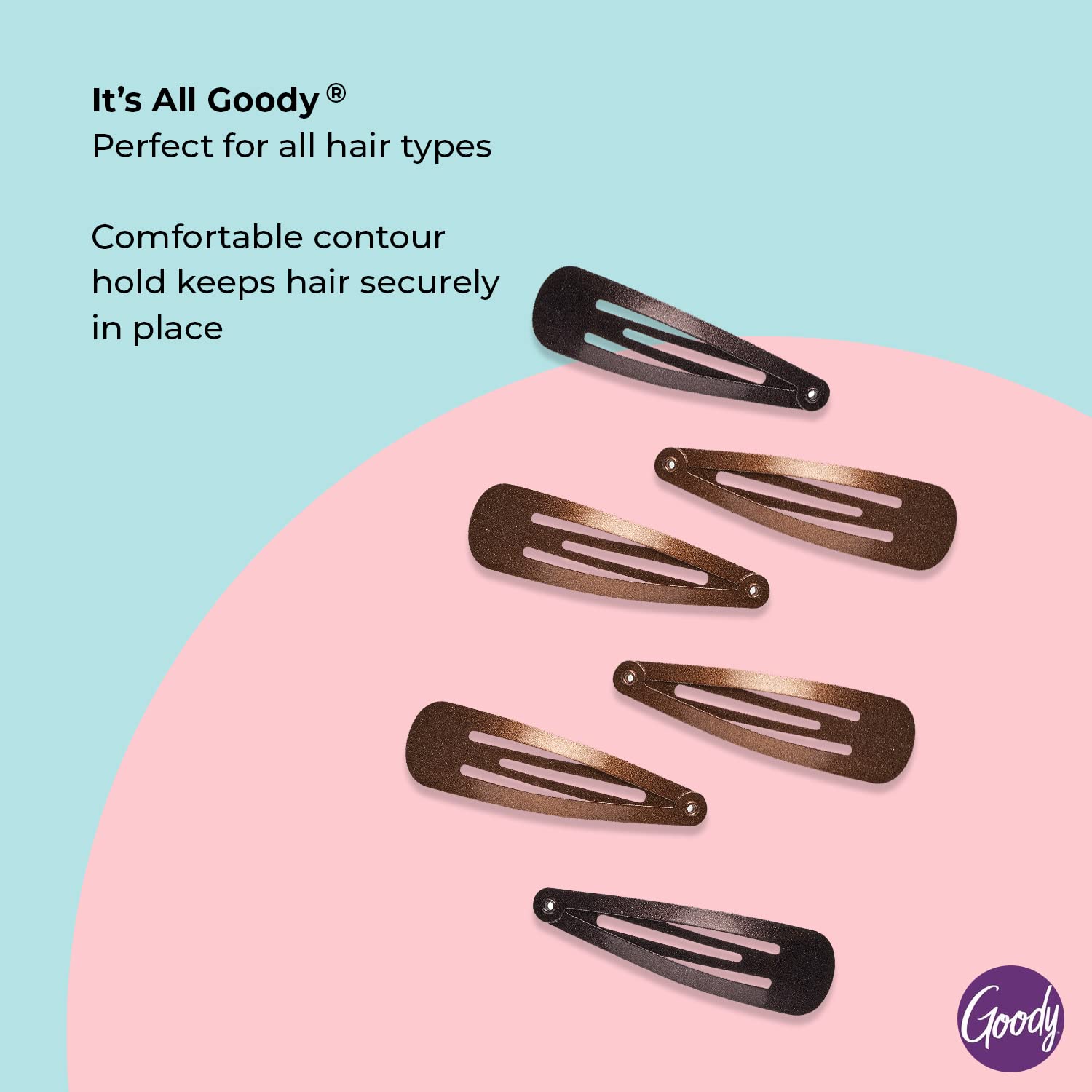Foto 4 pulgar | Pinzas Para El Cabello Goody Metal Contour, 6 Unidades, Colores Morenos - Venta Internacional.