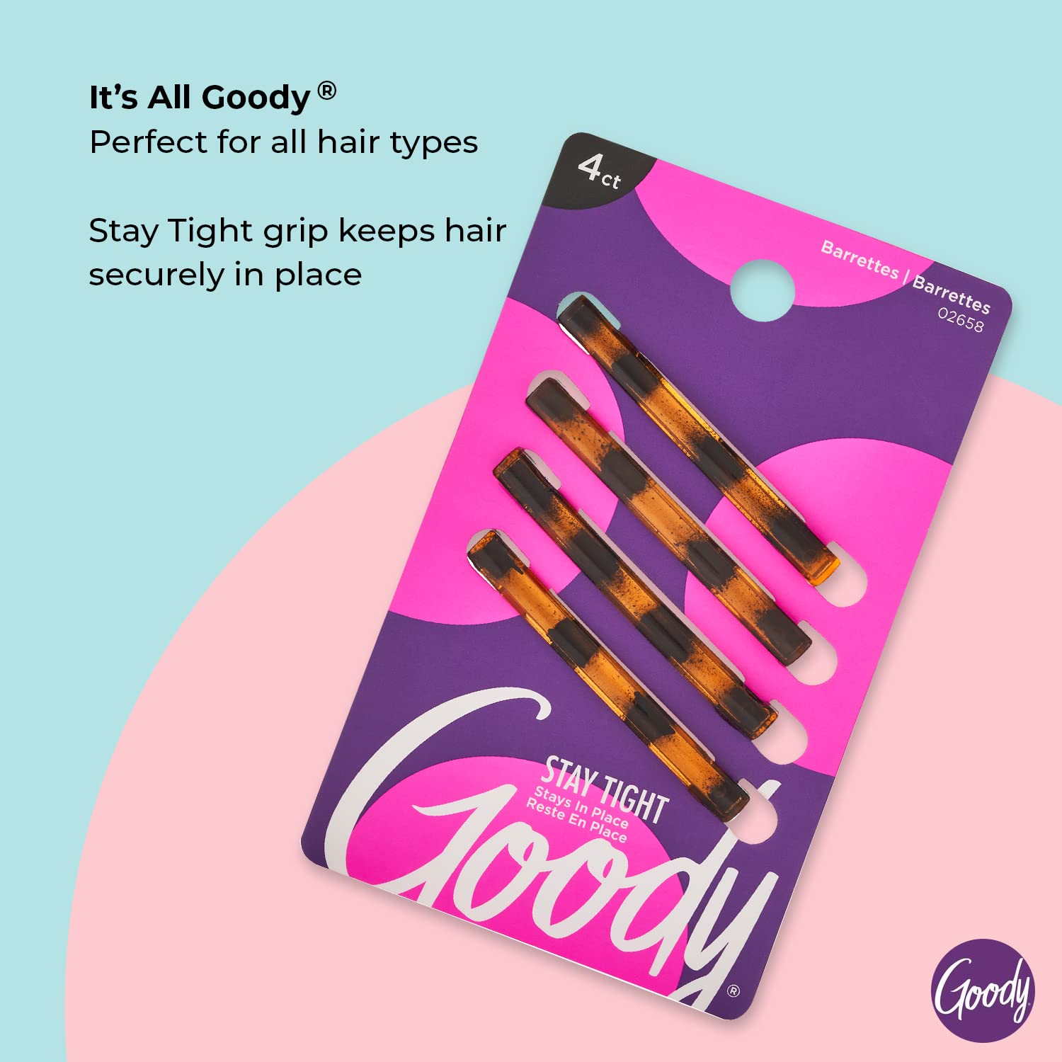 Foto 4 pulgar | Pinzas Para El Pelo Goody Mock Tort, 4 Unidades, Para Todo Tipo De Cabello - Venta Internacional.