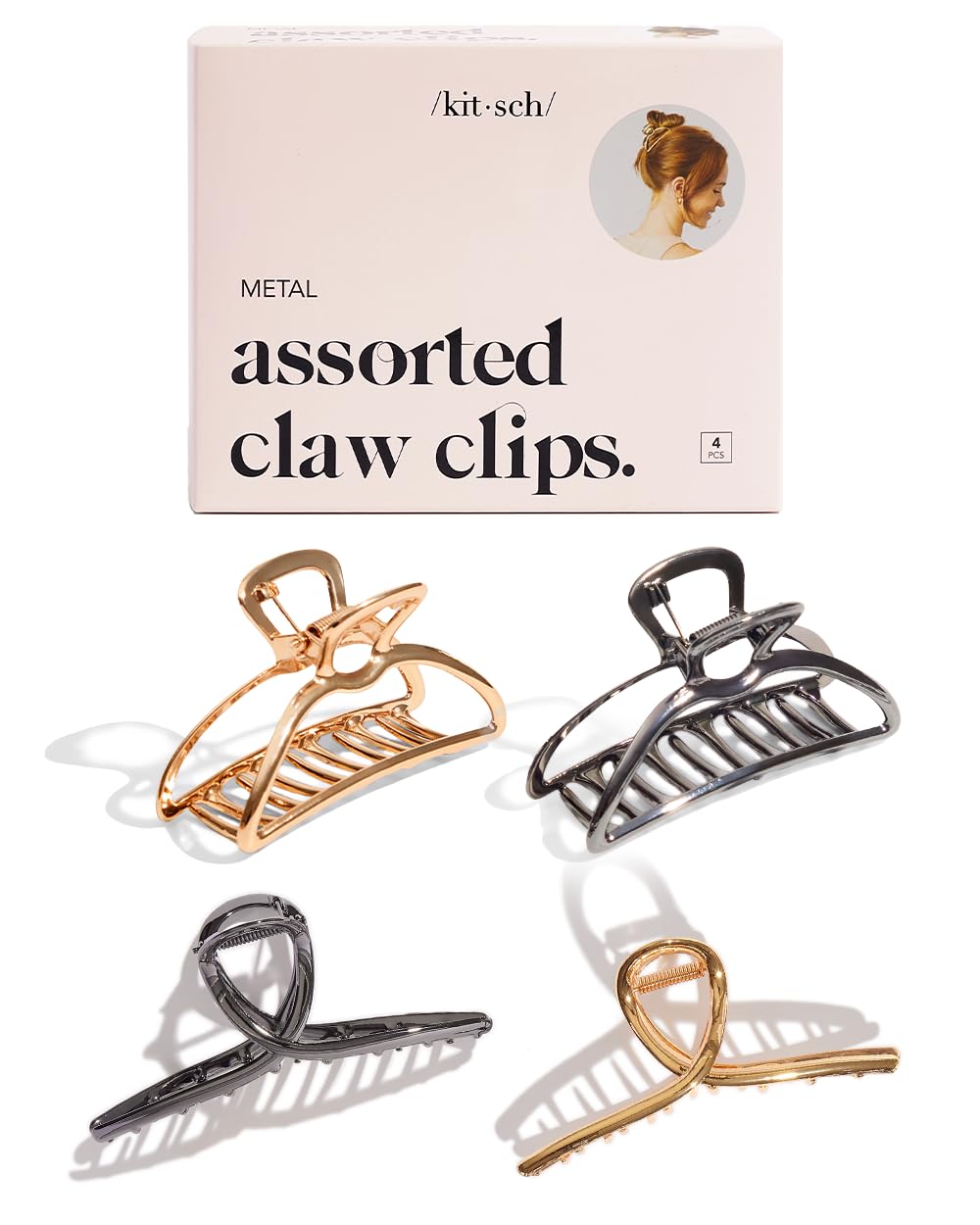 Foto 8 pulgar | Pinzas De Metal Kitsch, Duraderas Y Elegantes, Para Mujer, 4 Piezas - Venta Internacional.