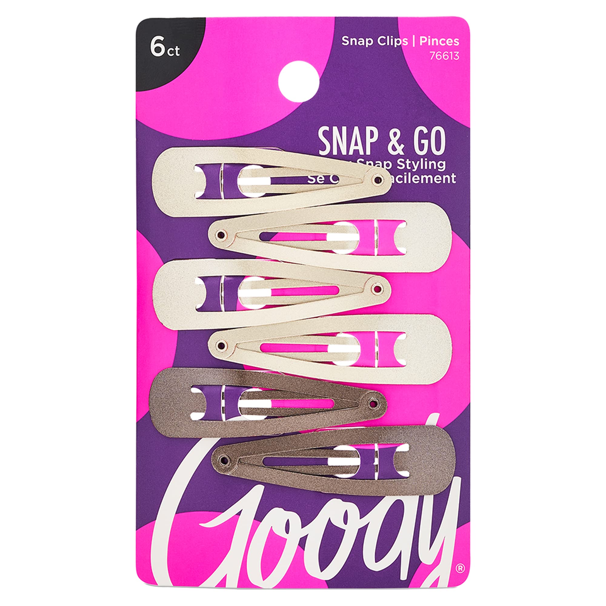 Foto 2 pulgar | Hair Snap Clips Goody Metal Contour Blonde, 6 Unidades - Venta Internacional.
