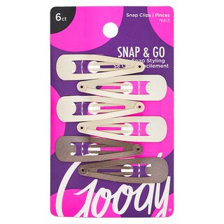 Foto 1 | Hair Snap Clips Goody Metal Contour Blonde, 6 Unidades - Venta Internacional.
