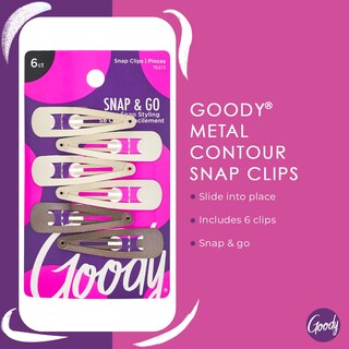 Foto 2 | Hair Snap Clips Goody Metal Contour Blonde, 6 Unidades - Venta Internacional.