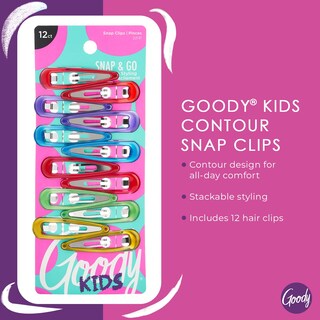Foto 2 | Hair Accessories Goody Kids Contour Snap Clips, 12 Unidades - Venta Internacional.