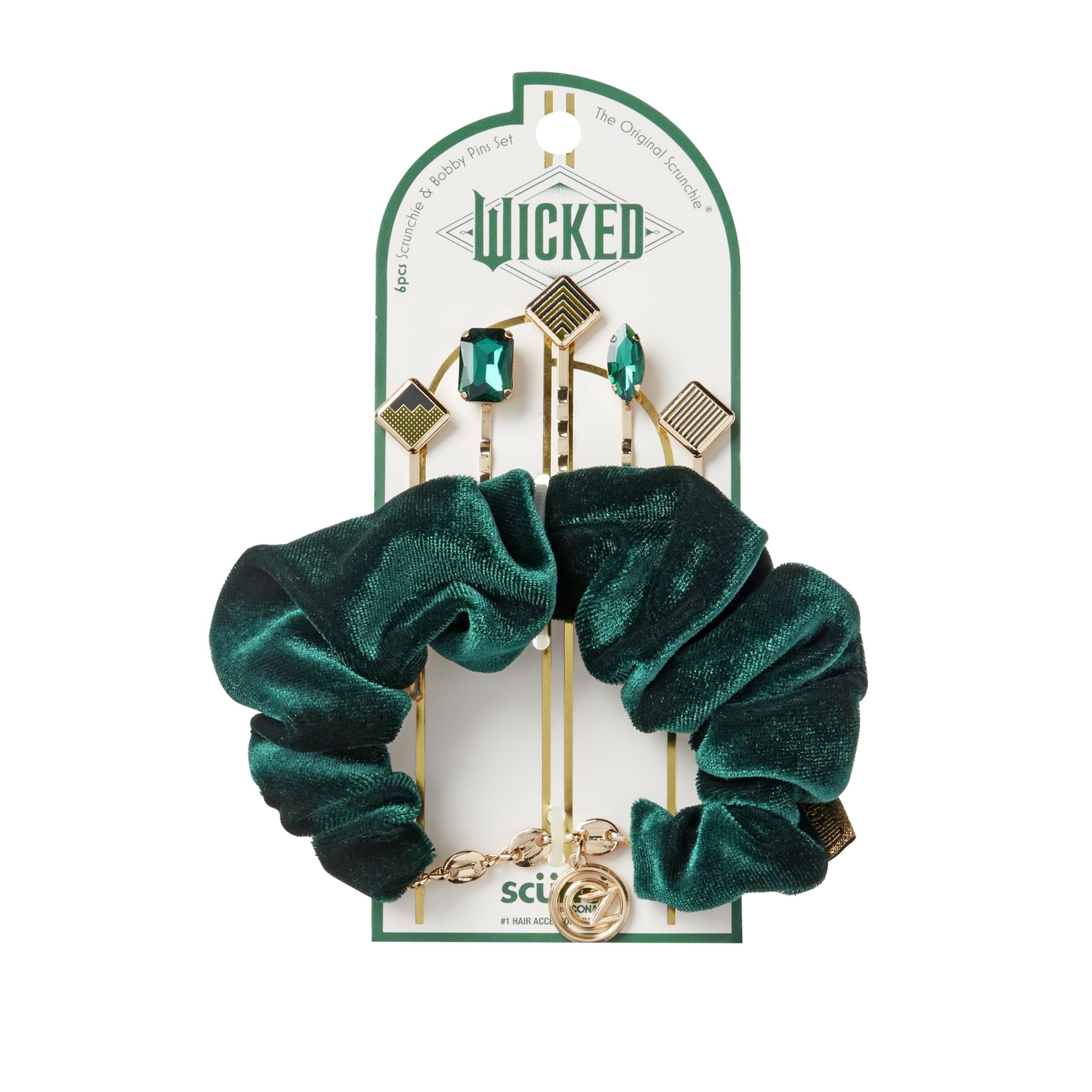 Foto 2 pulgar | Set De Accesorios Para El Cabello Scunci Wicked Emerald City, Paquete De 6 - Venta Internacional.
