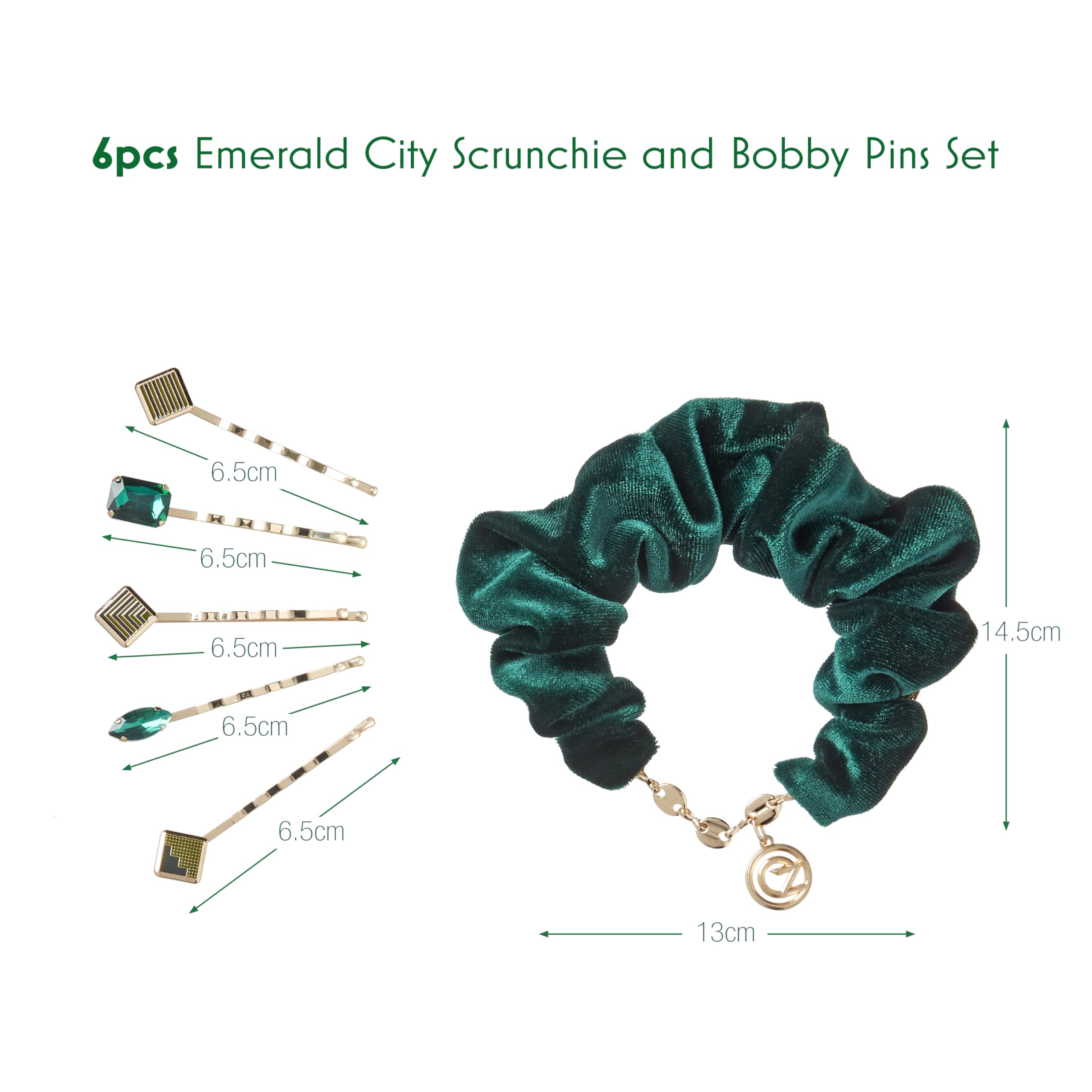 Foto 3 | Set De Accesorios Para El Cabello Scunci Wicked Emerald City, Paquete De 6 - Venta Internacional.