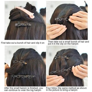 Foto 4 | Hairpin Huoguo Peinado Con Doble Flequillo En Resina Abs 11 X 13 5 Cm - Venta Internacional.