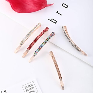 Foto 5 | Horquillas Para El Pelo Huoguo Ym0058 Con Cristales De Imitación Doble Hilera - Venta Internacional.
