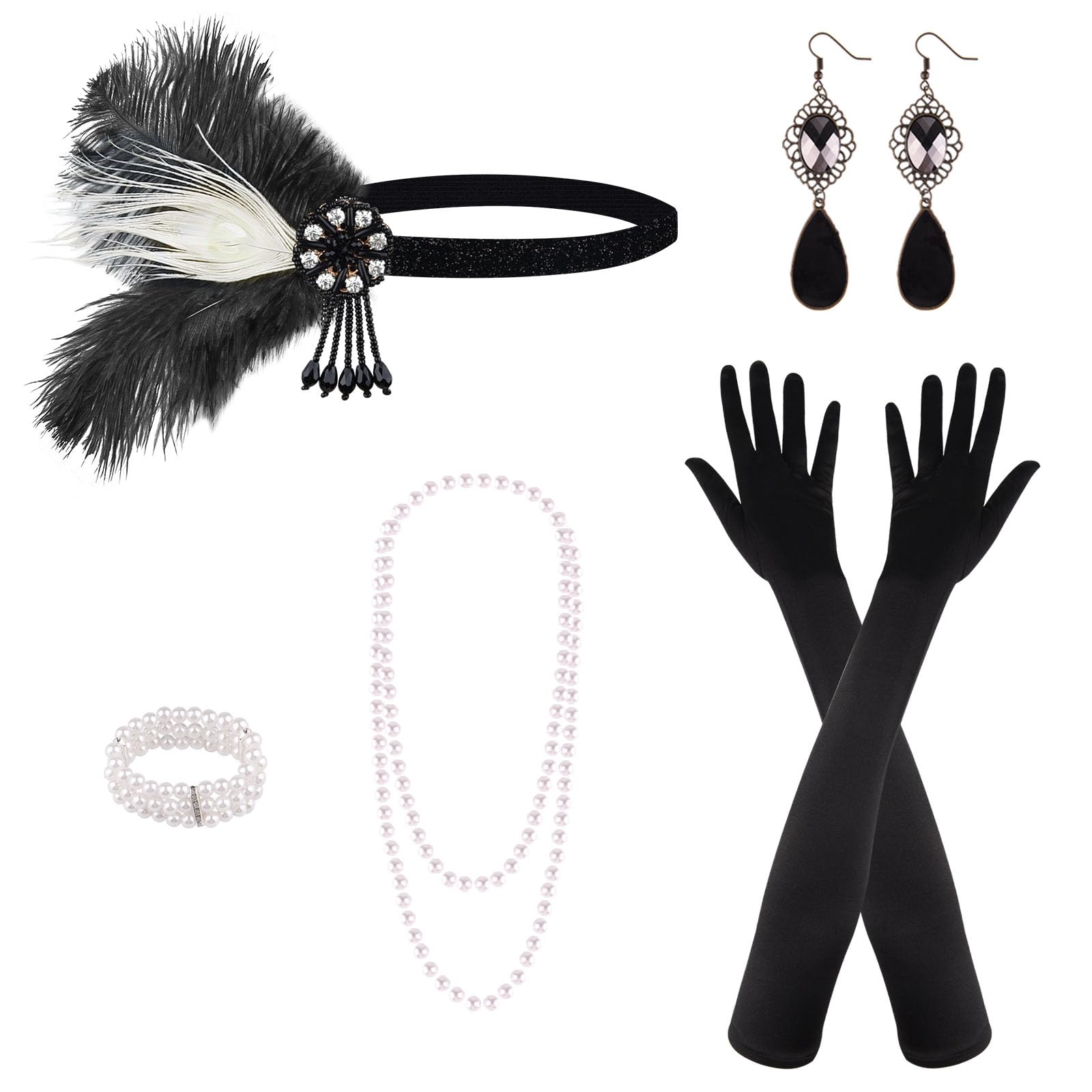 Foto 2 pulgar | Set De Accesorios Plulon Flapper Great Gatsby De Los Años 20  8 Piezas - Venta Internacional.