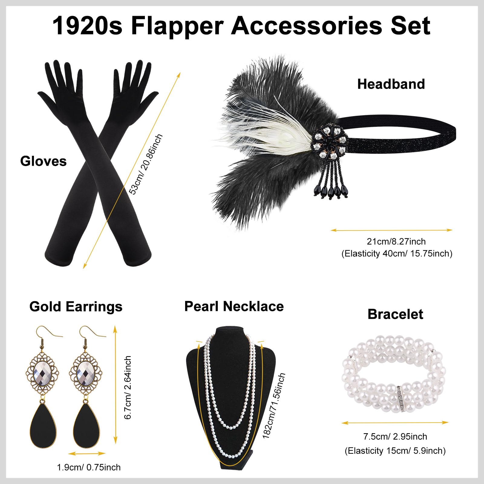 Foto 3 pulgar | Set De Accesorios Plulon Flapper Great Gatsby De Los Años 20  8 Piezas - Venta Internacional.