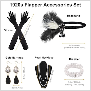 Foto 2 | Set De Accesorios Plulon Flapper Great Gatsby De Los Años 20 8 Piezas - Venta Internacional.