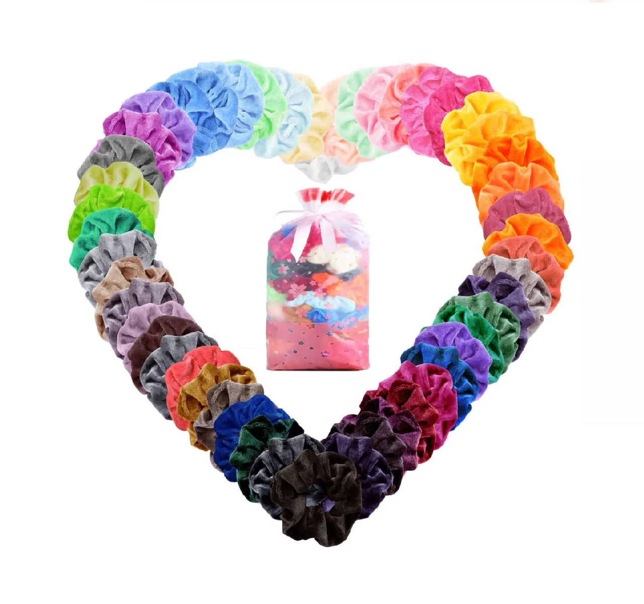 Gomas de Pelo Scrunchies Terciopelo multicolor