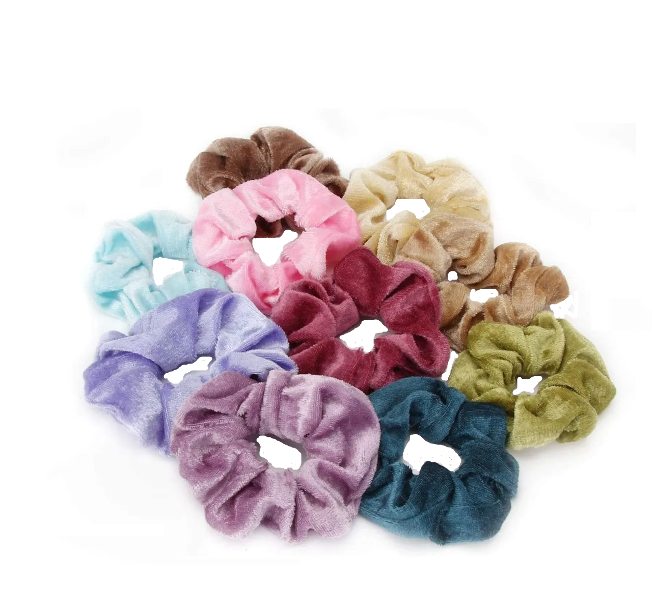 Foto 3 pulgar | Gomas de Pelo Scrunchies Terciopelo multicolor