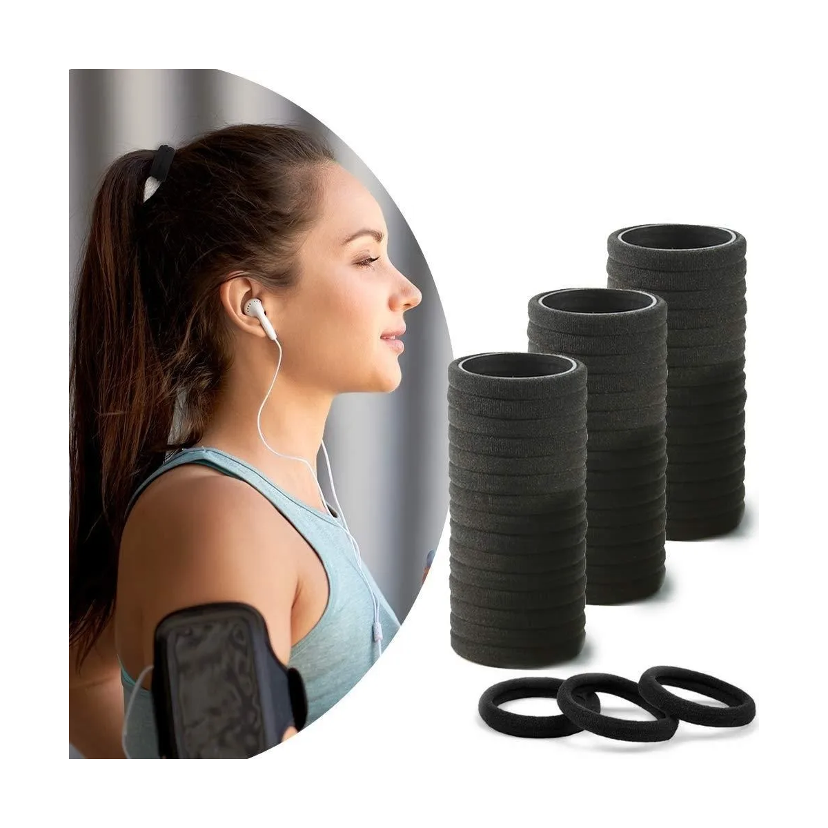 Foto 4 pulgar | 200pzs Ligas Para El Cabello, Tamaño Mediano Eo Safe Imports Esi-19676 Negro