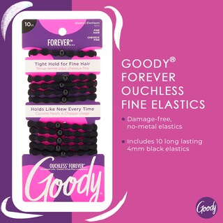 Foto 2 | Corbata Para El Pelo Goody Forever, Elástica Fina, Sin Bolsa, 4 Mm, 10 Unidades - Venta Internacional.