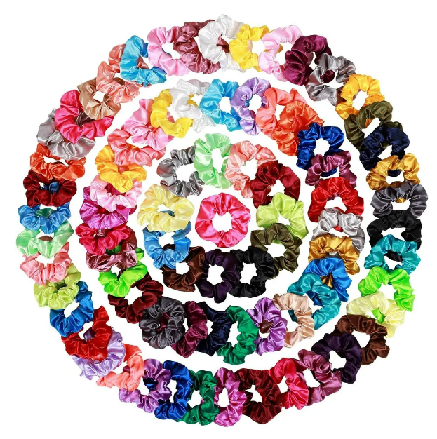 Foto 2 pulgar | Scrunchies de Terciopelo Multicolor 80 Piezas