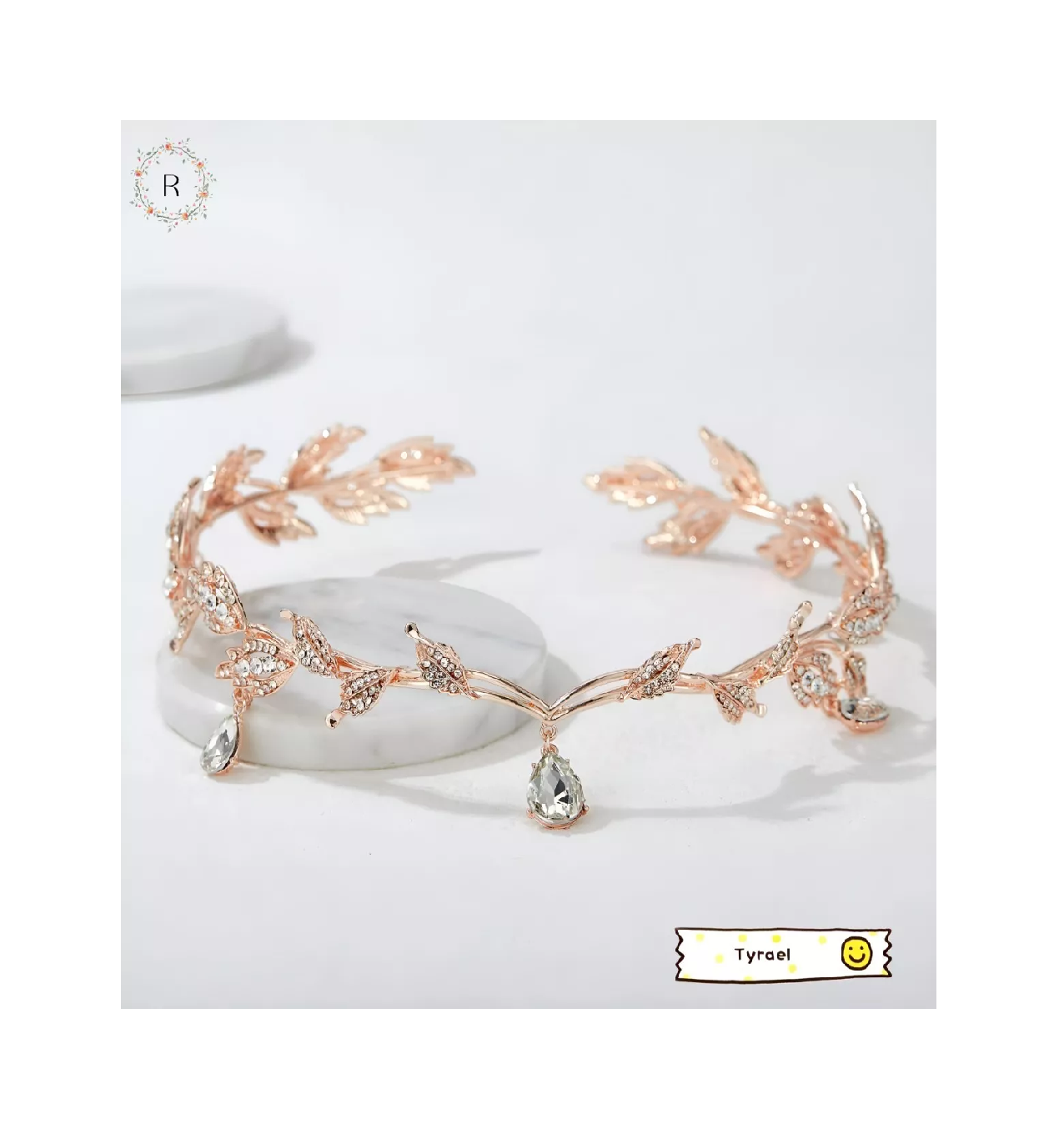 Foto 3 pulgar | Diadema De Boda Con Corona De Plata Con Forma De Hoja De Str