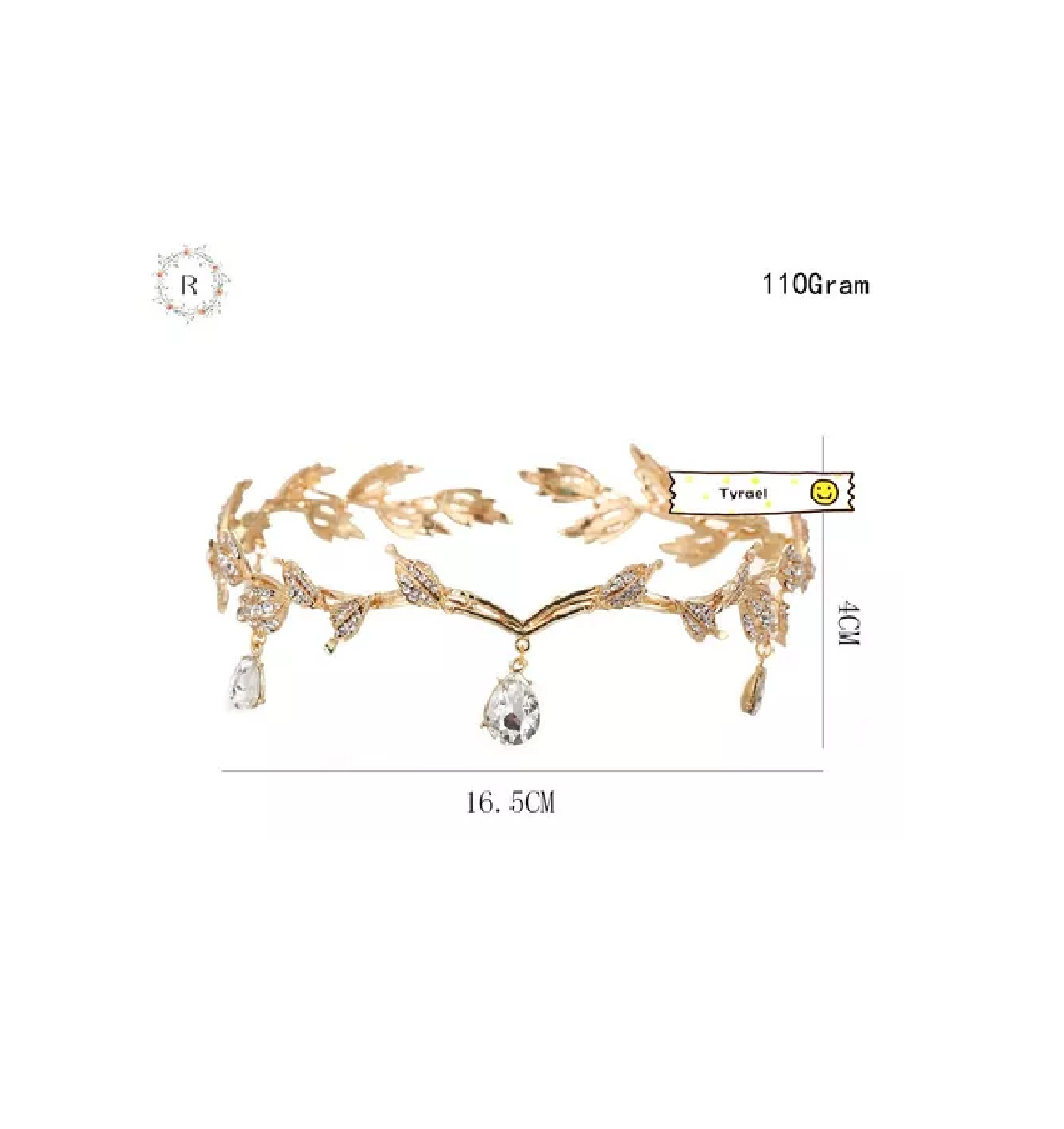 Foto 4 pulgar | Diadema De Boda Con Corona De Plata Con Forma De Hoja De Str