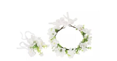 Foto 1 | Corona y Pulsera Wünd de Flores Blancas