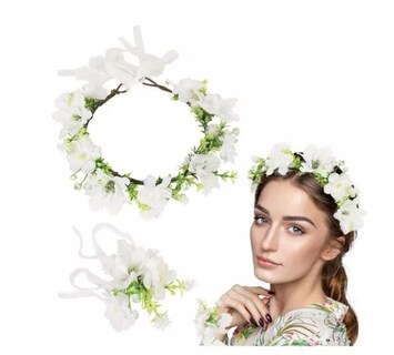 Foto 2 | Corona y Pulsera Wünd de Flores Blancas