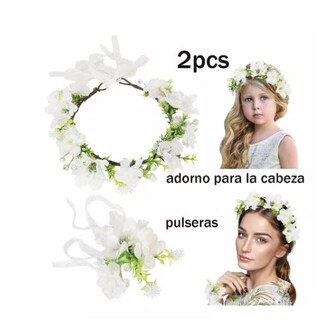 Foto 3 | Corona y Pulsera Wünd de Flores Blancas