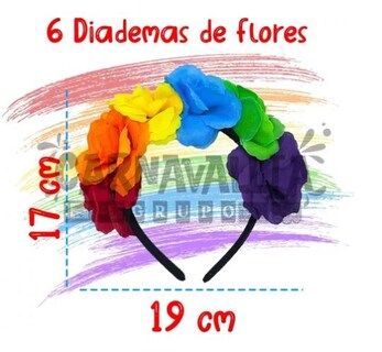 Foto 3 | Diademas Flores Colores LGBT Arcoíris Orgullo 6 Piezas