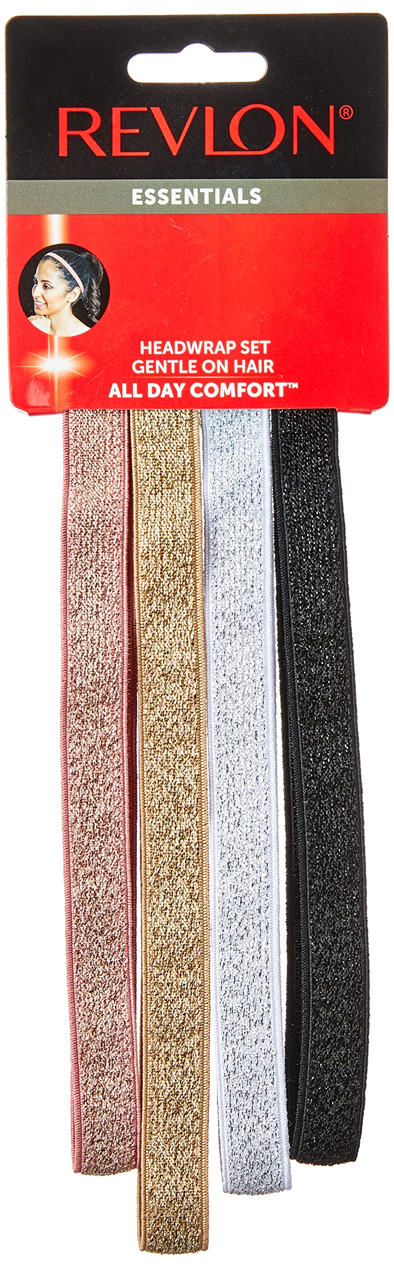 Foto 2 pulgar | Headwraps Revlon Essentials Metallic, Paquete De 4 - Venta Internacional.