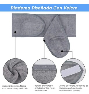 Foto 4 | Diademas Xtellar Para Maquillaje Spa Limpieza Facial Lavable 6 Pza