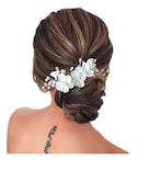 Blanco Xtellar Accesorio Para Peinado De Novia, Diadema De Novia, Peinado