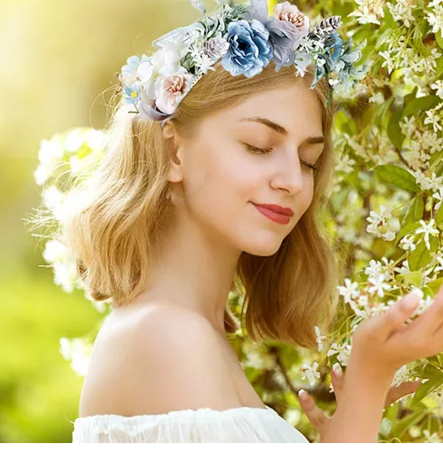 Foto 3 pulgar | Diademas Xtellar Florales Para El Pelo Con Corona Flores Nupciales