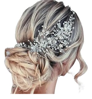 Foto 1 | Tiara Xtellar De Cristal Y Pedrería Para Novia,peine El Pelo De Boda Color Flower-silver