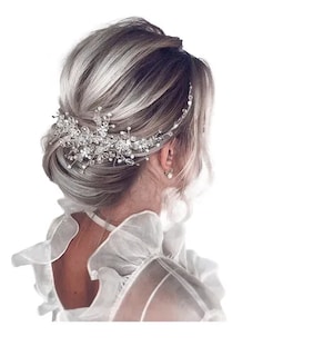 Foto 2 | Tiara Xtellar De Cristal Y Pedrería Para Novia,peine El Pelo De Boda Color Flower-silver