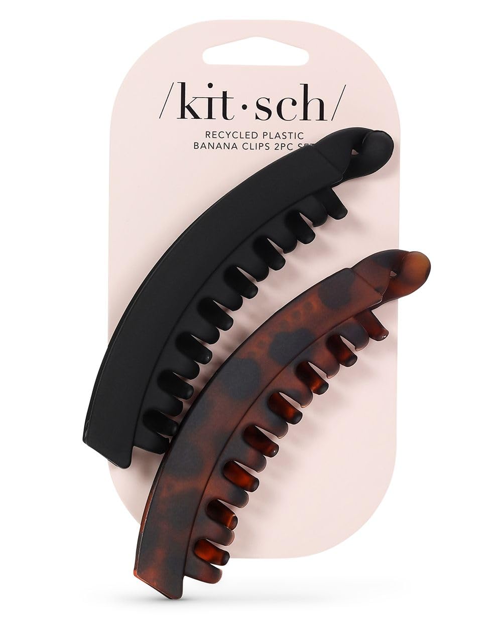 Foto 1 | Pinzas Para Cabello Grueso, Estilo Kitsch Banana, Para Mujer, 2 Unidades (negras Y Tortuga) - Venta Internacional.
