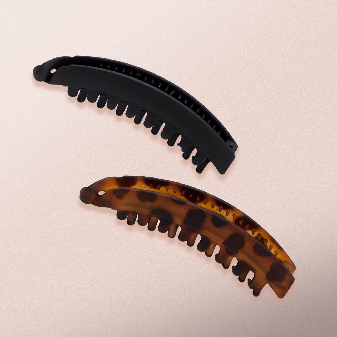 Foto 7 pulgar | Pinzas Para Cabello Grueso, Estilo Kitsch Banana, Para Mujer, 2 Unidades (negras Y Tortuga) - Venta Internacional.