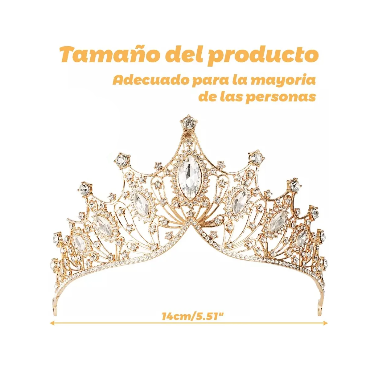 Foto 3 pulgar | Accesorio Corona Tiara Eo Safe Imports Esi-19672 Dorado