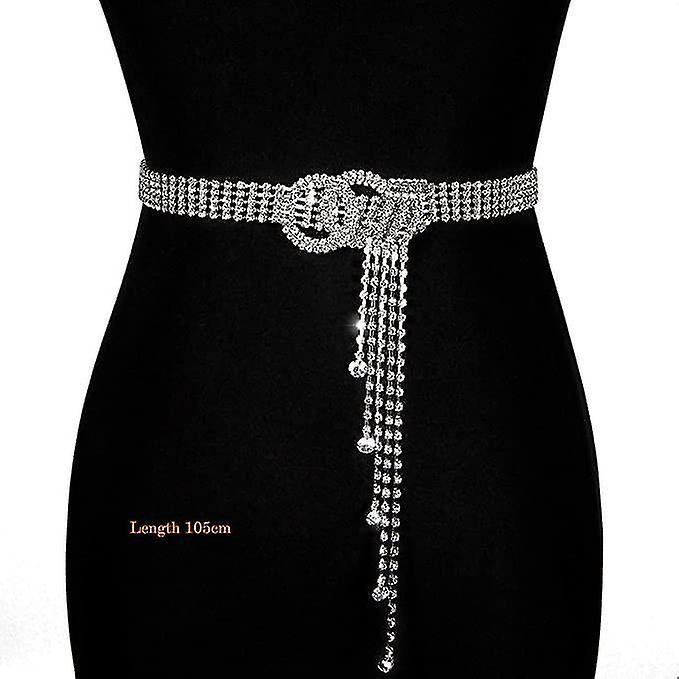 Foto 1 | Cinturón De Novia Huoguo Con Diamantes De Imitación Hechos A Mano En Metal - Venta Internacional.