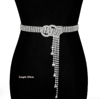 Foto 1 | Cinturón De Novia Huoguo Con Diamantes De Imitación Hechos A Mano En Metal - Venta Internacional.