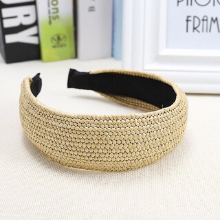 Foto 2 | Pañuelo Para La Cabeza Trenzado A Mano Estilo Sombrero De Paja Lafite Para Mujer - Venta Internacional.