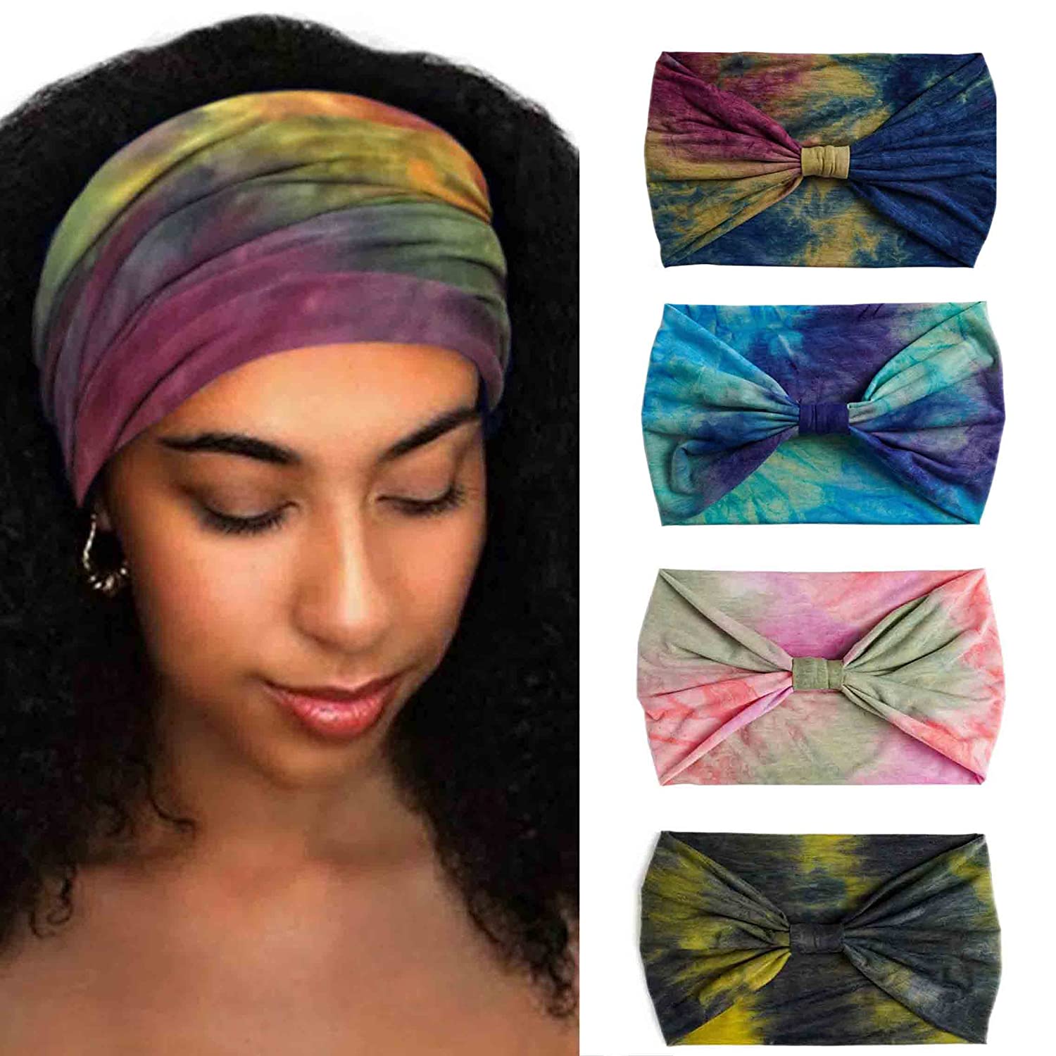 Foto 6 pulgar | Diademas Huoguo Diademas Anchas Y Elásticas Con Turbante Anudado - Venta Internacional.