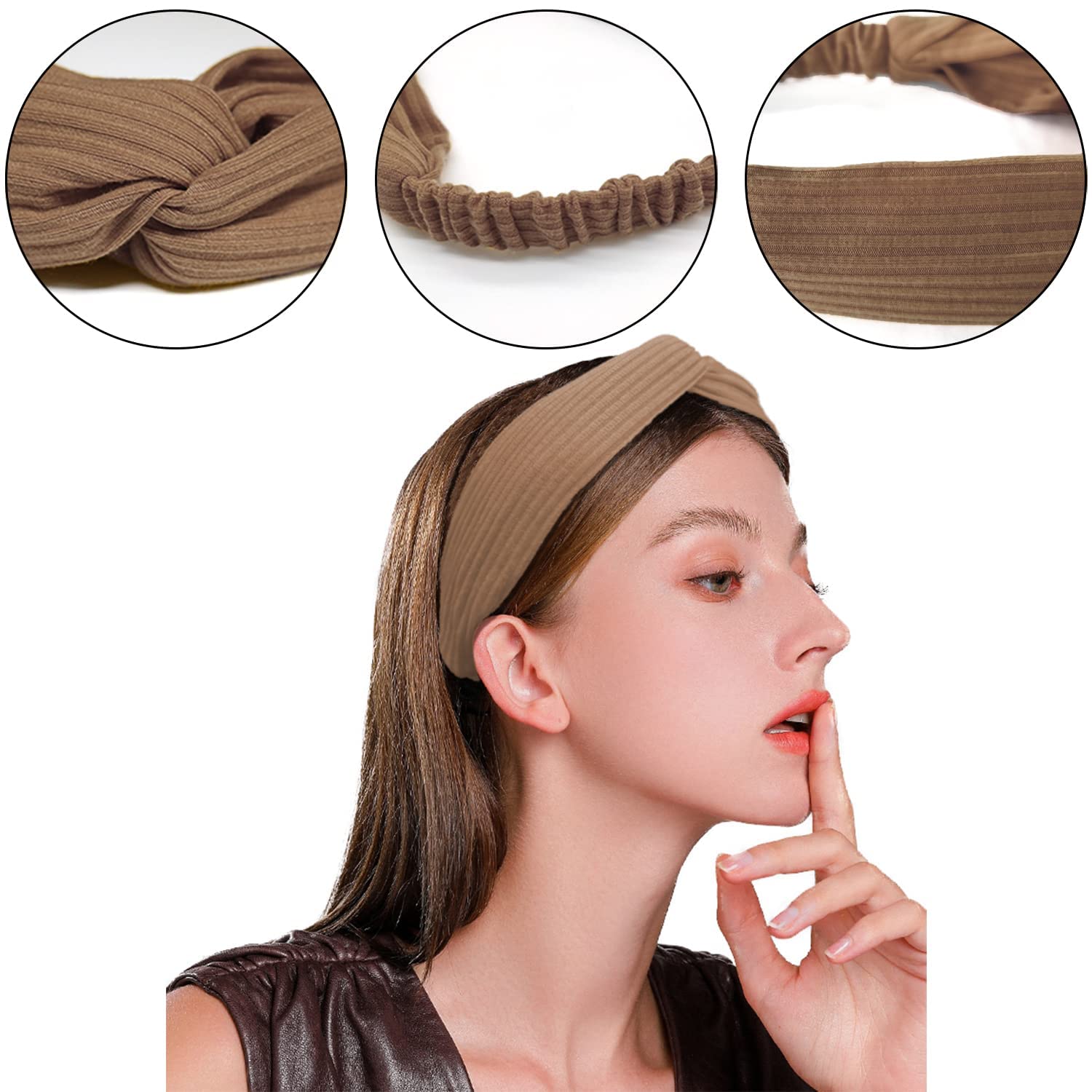 Foto 2 | Diademas Huoguo Con Lazos Elásticos Anudados Para Mujer (paquete De 8) - Venta Internacional.