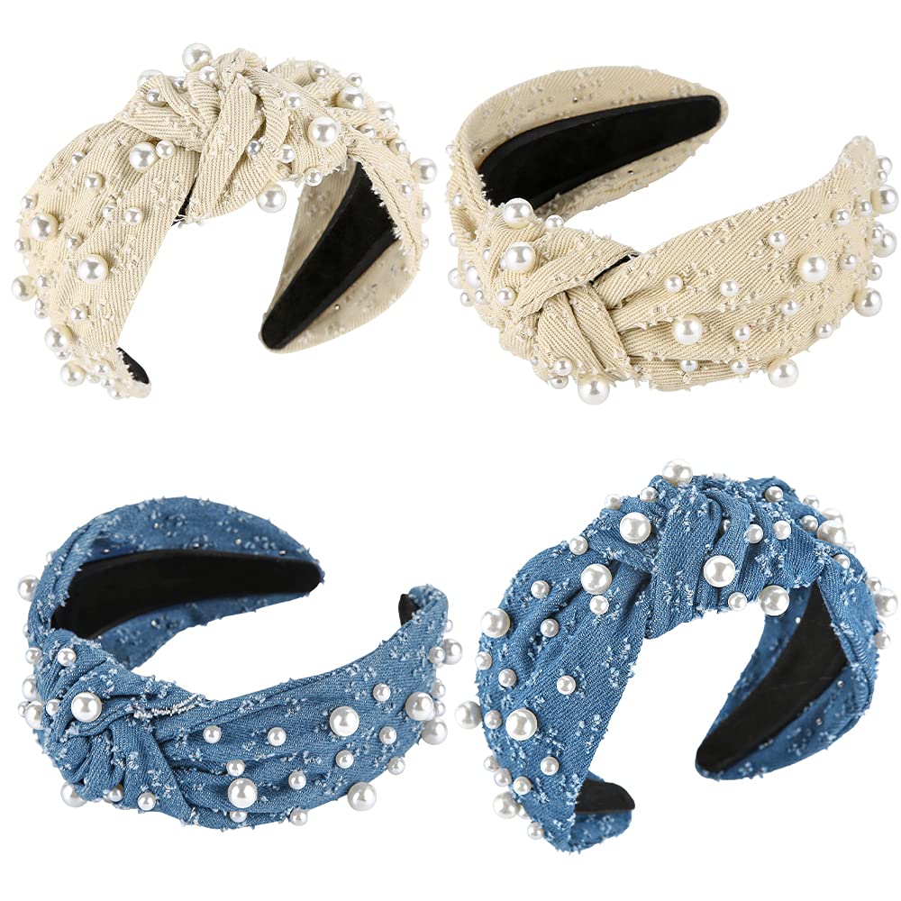 Foto 2 | Diademas De Tela Para Mujer  Diadema Con Nudo Y Perlas - Venta Internacional.