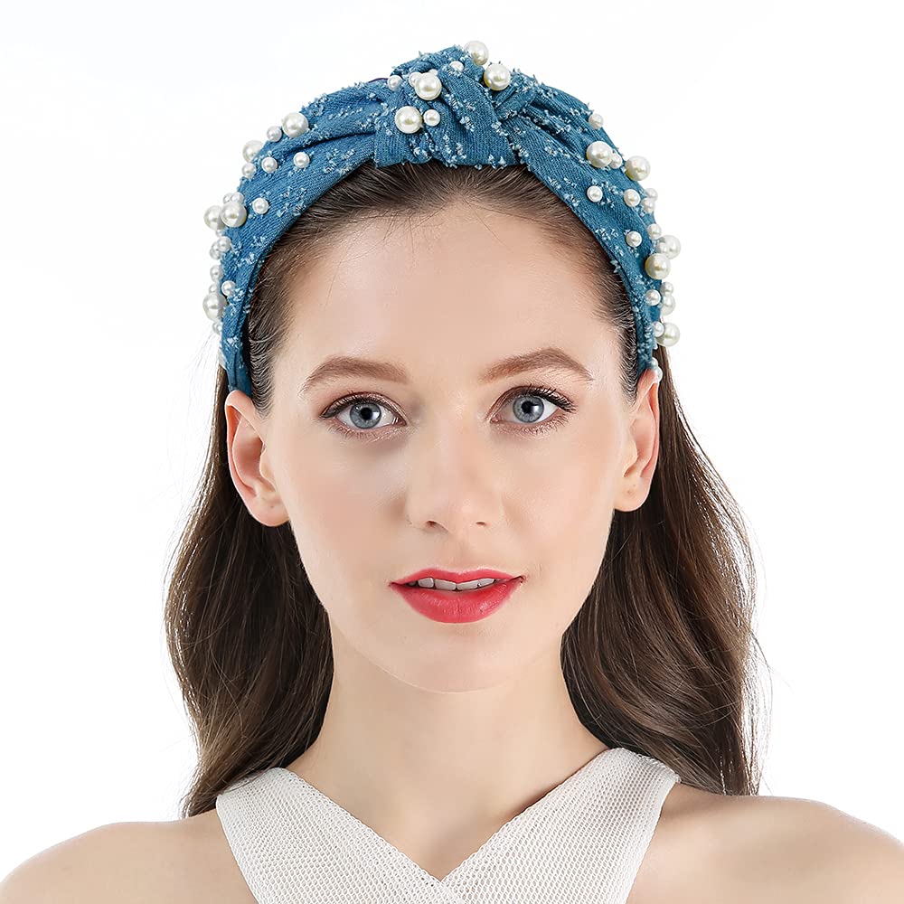 Foto 3 | Diademas De Tela Para Mujer  Diadema Con Nudo Y Perlas - Venta Internacional.
