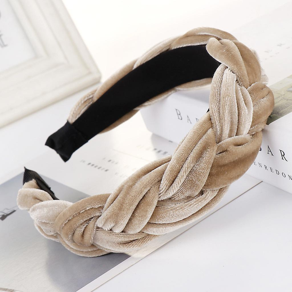 Foto 3 pulgar | Diadema Moderna Con Trenzas De Terciopelo Huoguo Para Mujeres Y Niñas - Venta Internacional.